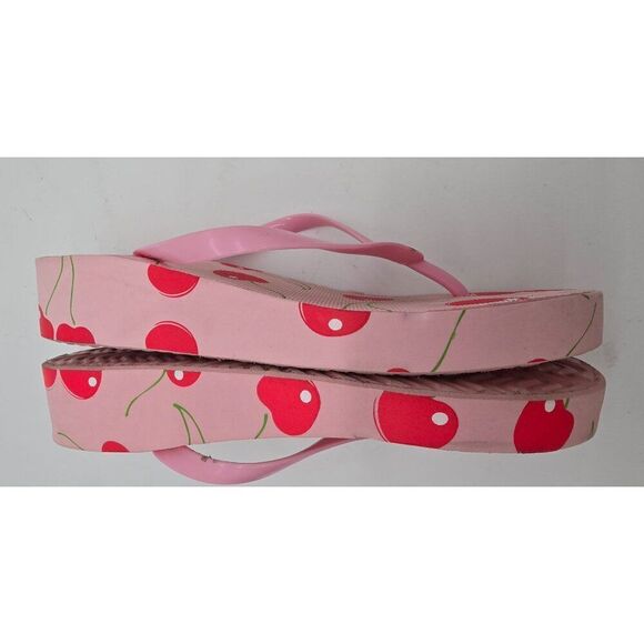 Sole Mates Pink Cherry Flip Flops With Platform Sole & Pink Straps Womens Size 7 - Picture 4 of 6